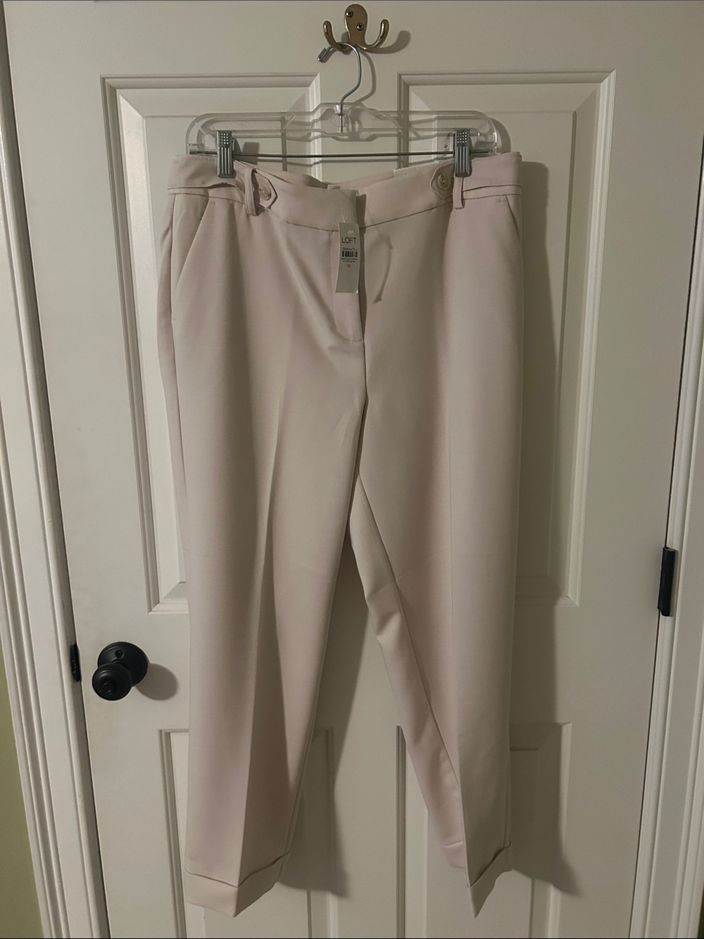 LOFT Light Tan “Riviera” Curvy Trousers